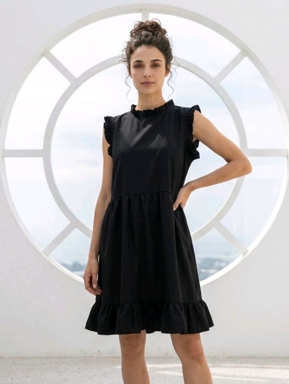 Elegant Black Ruffle Dress